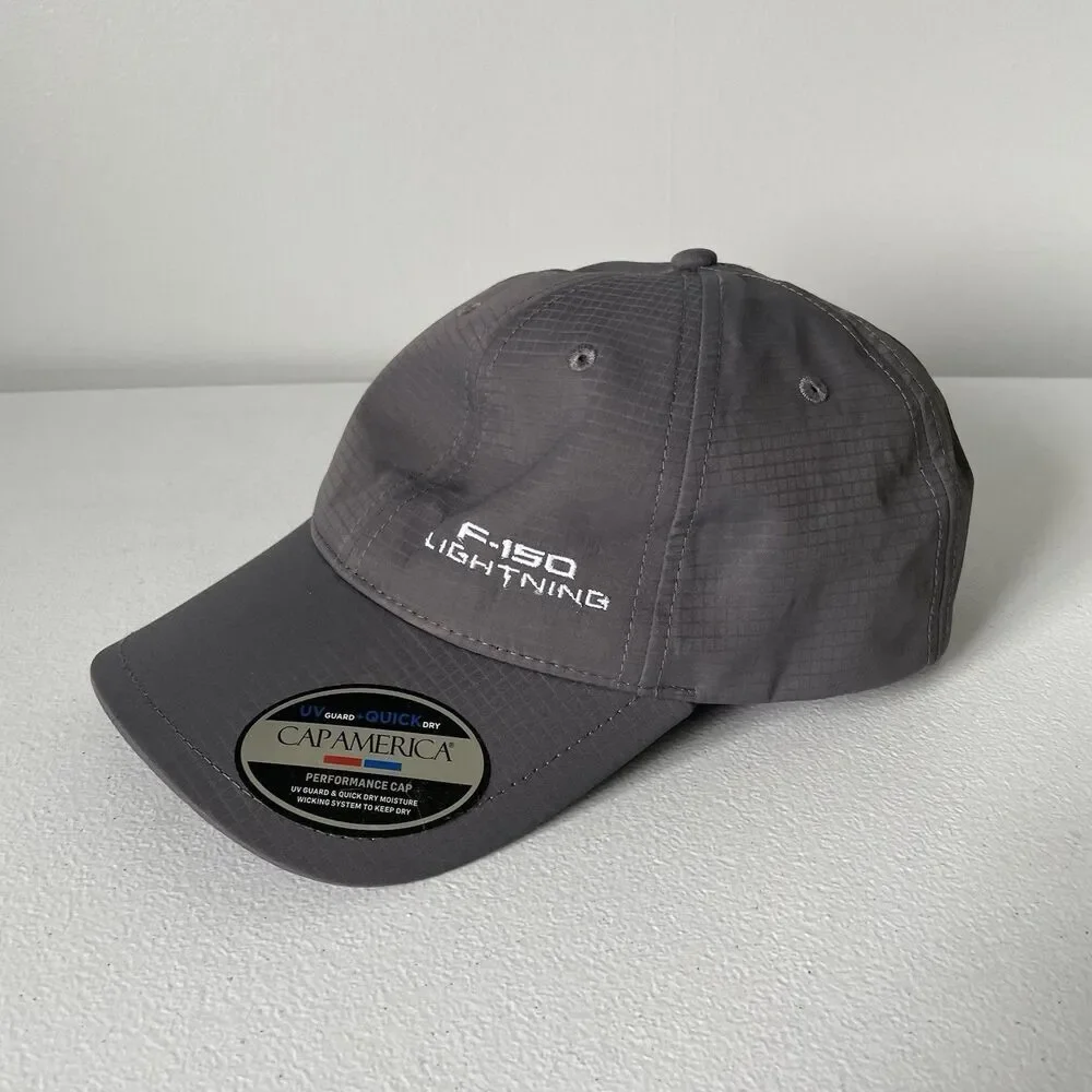 CapAmerica F-150 Lightning Baseball Hat Cap Gray White Men's One Size